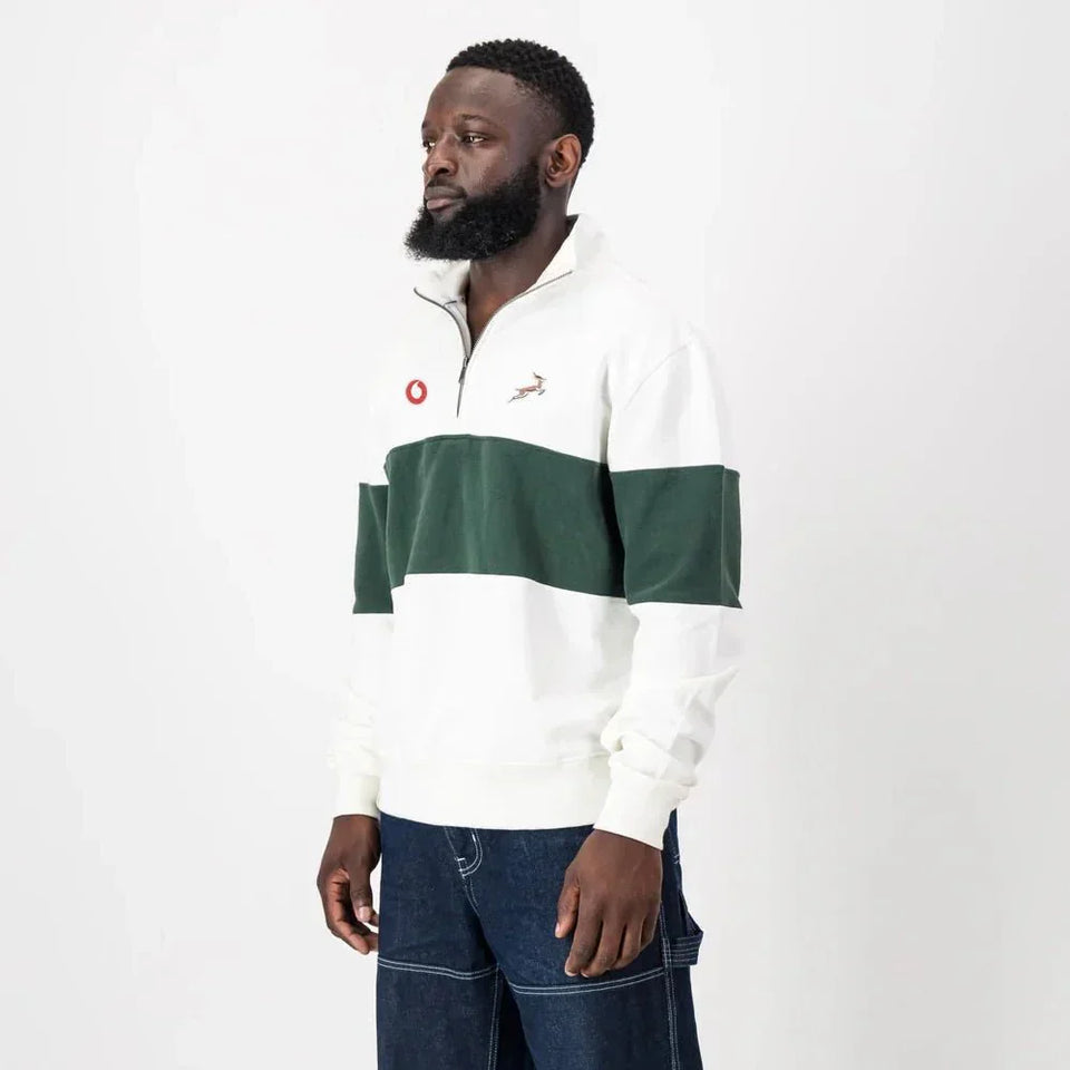 B2B Vodacom SB Classic Hoop Quarter Zip-Cloud Dancer