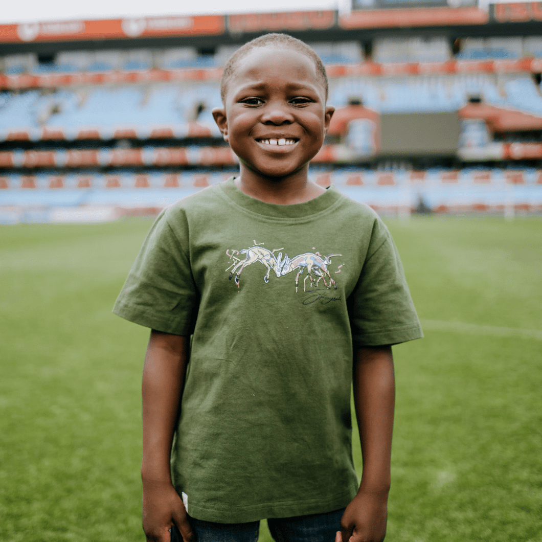 Springboks Graffiti Kids Crew Tee-Military Olive
