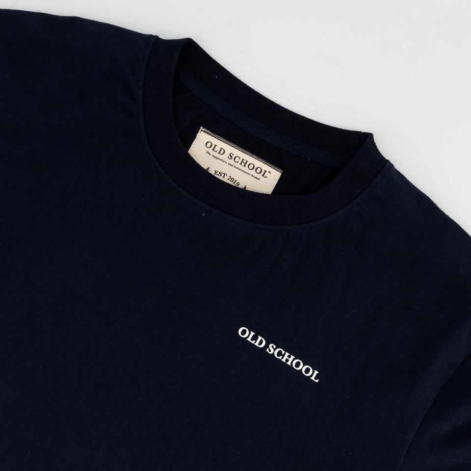 Old School HS Regular Crew Tee-Navy