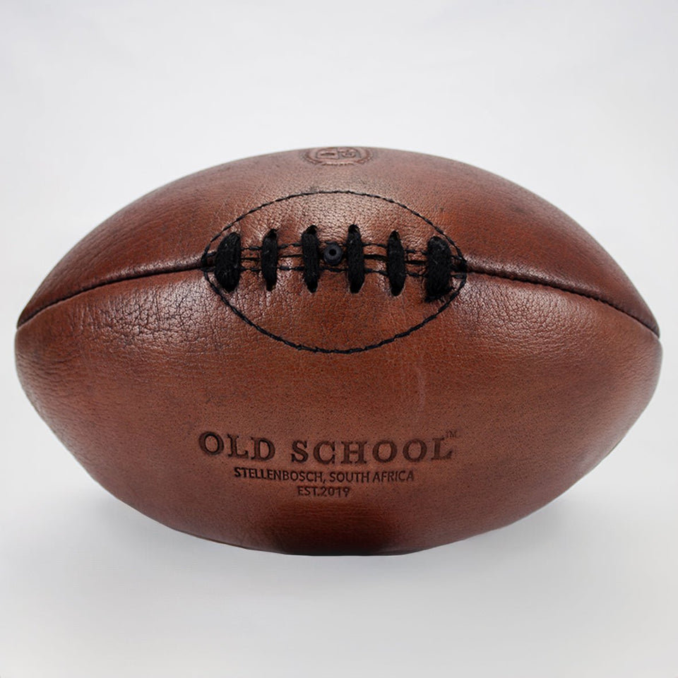 Old School Red Brown Rugby Ball