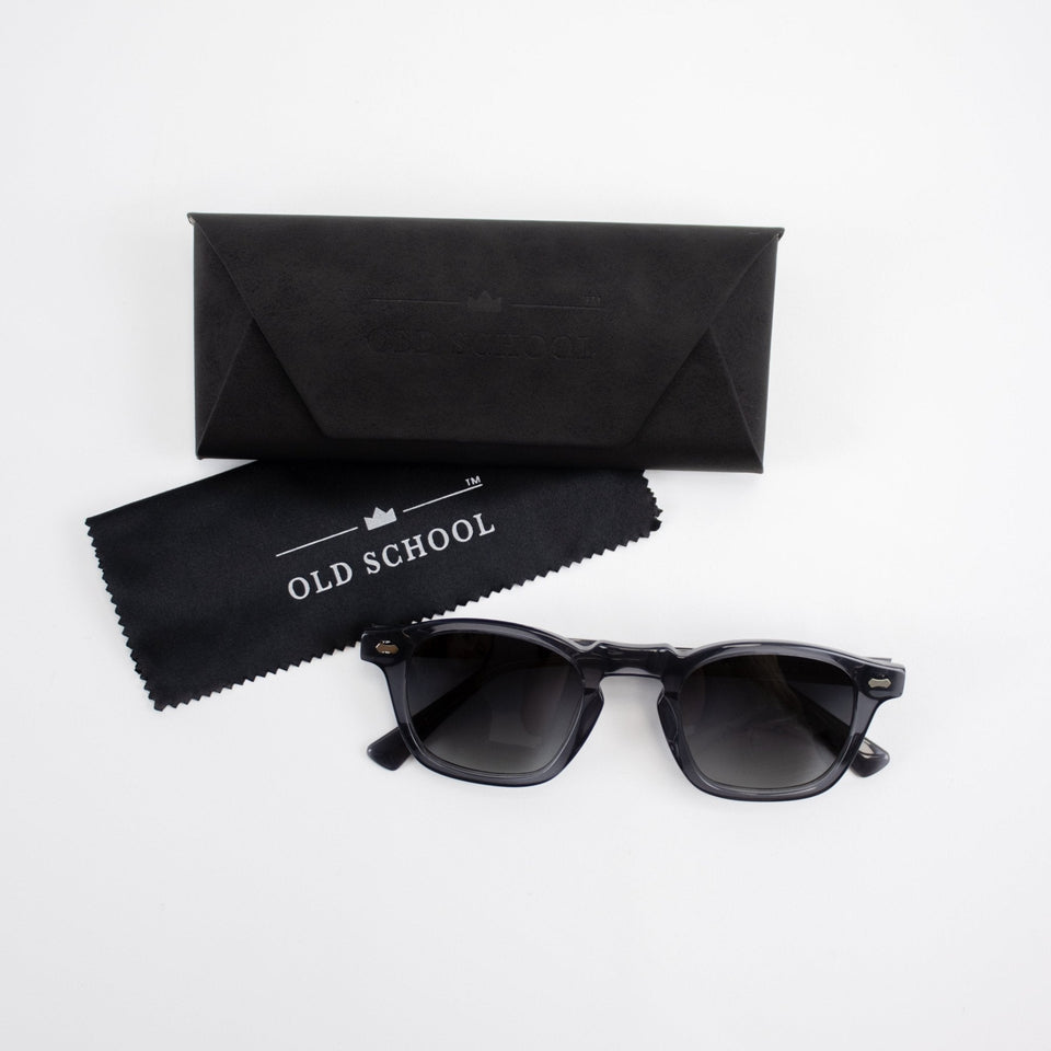 Old School Square Sunglasses-Charcoal