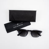 Old School Square Sunglasses-Charcoal