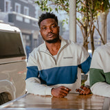 Old School Hoop Quarter Zip Sweat-Navy