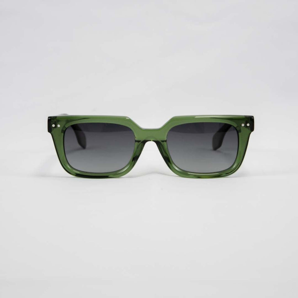 Old School Rectangle Sunglasses-Green