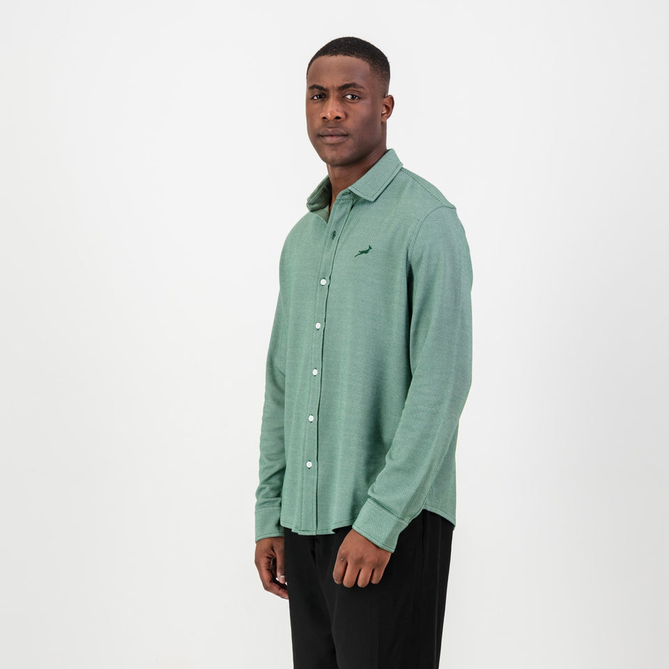 Springboks Jaquard LS Shirt-OS Green