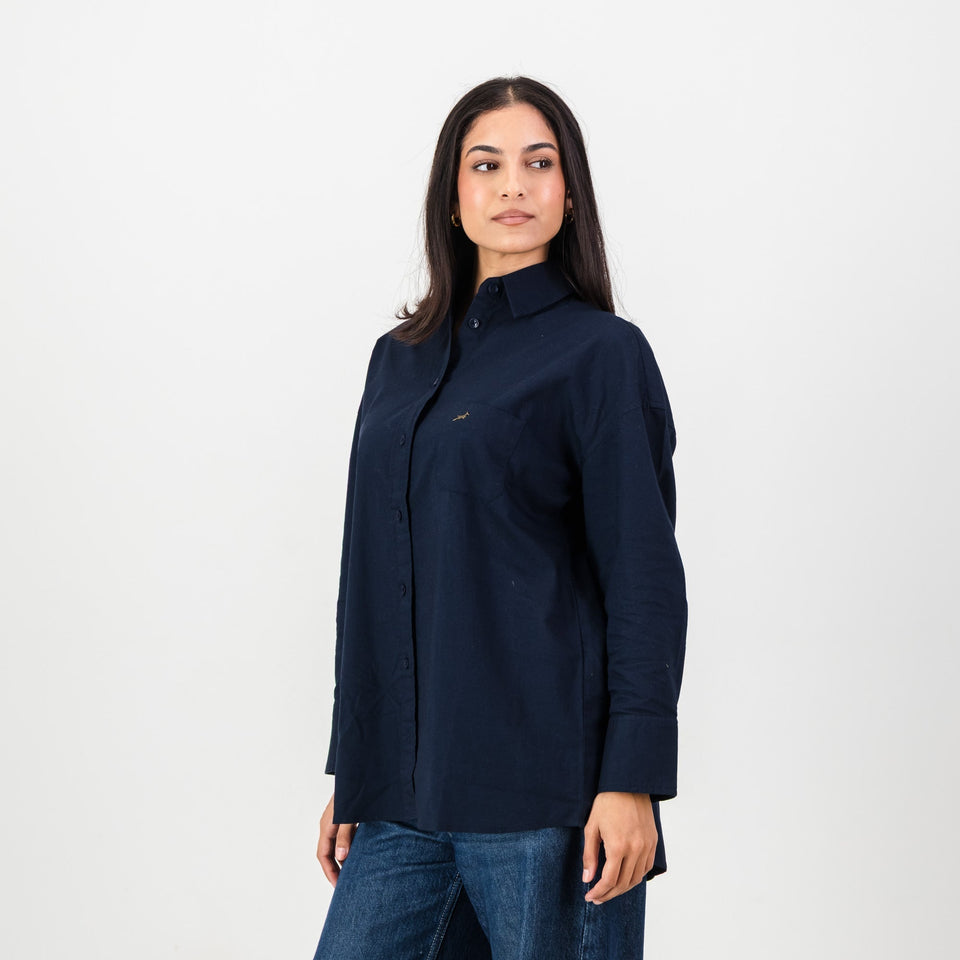 Springboks Ladies Oxford Shirt-Navy