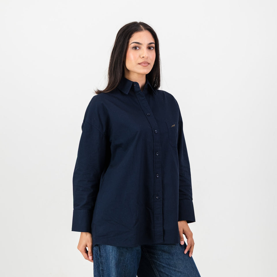 Springboks Ladies Oxford Shirt-Navy