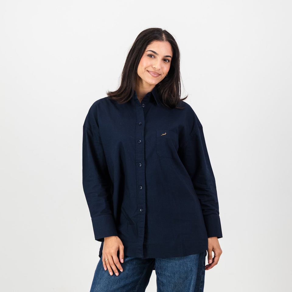Springboks Ladies Oxford Shirt-Navy
