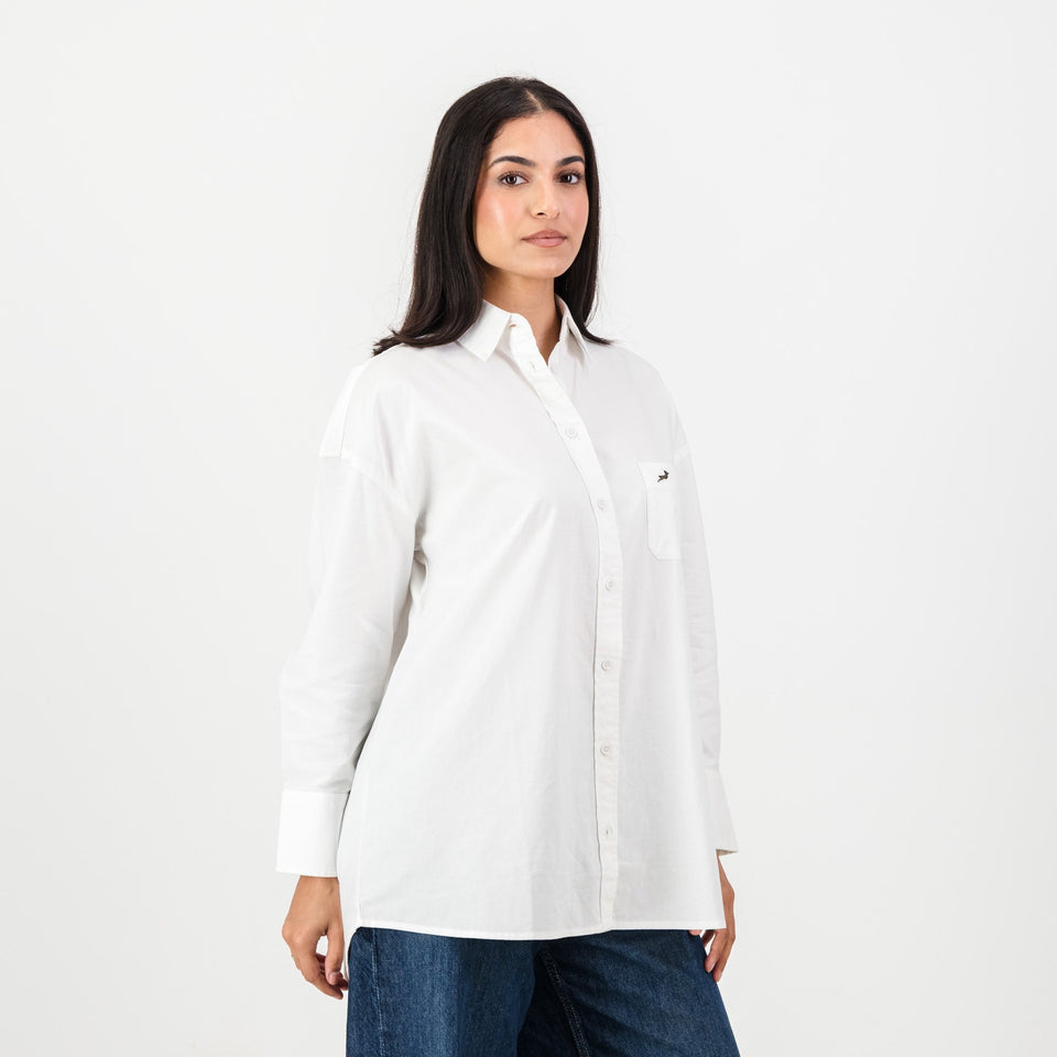 Springboks Ladies Oxford Shirt-White