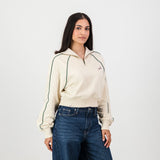 Springboks Ladies Piped Zip Through Sweat-Ivory