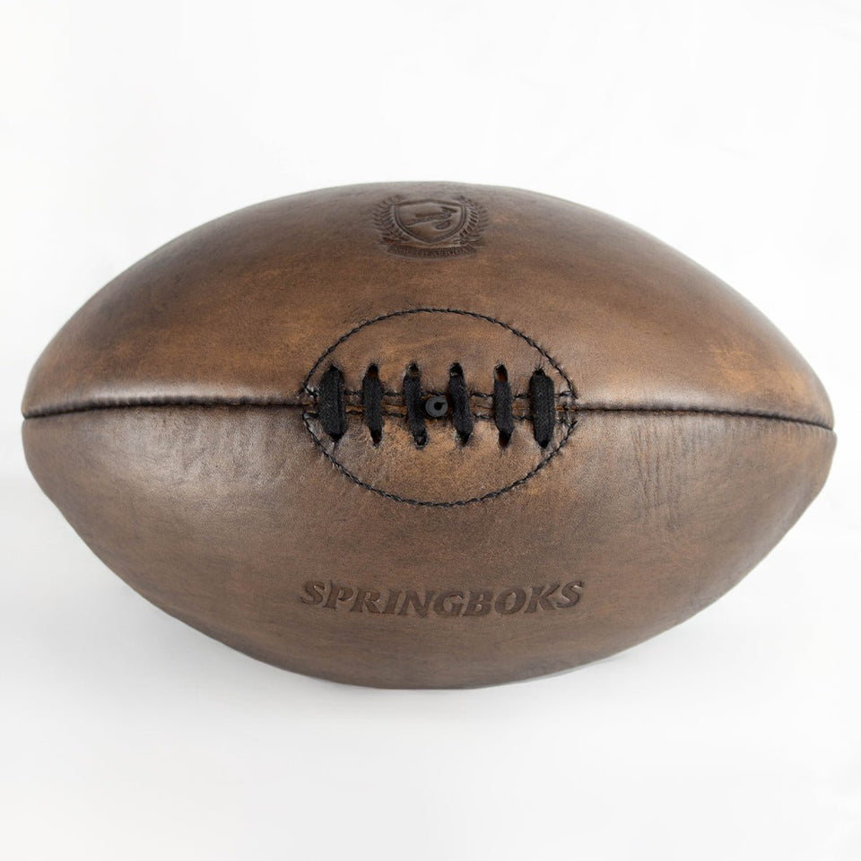 Springboks Leather Rugby Ball-Dark Brown
