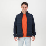 Springboks Quilted Knit Shell Jacket-Navy
