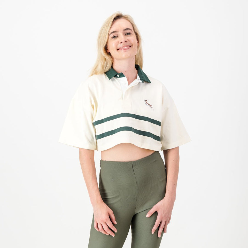 Springboks Twill Hoop SS Crop Rugby Jersey-Sugar Sizzle