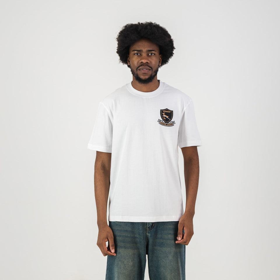 Springboks Shield Badge Regular Crew Tee - White