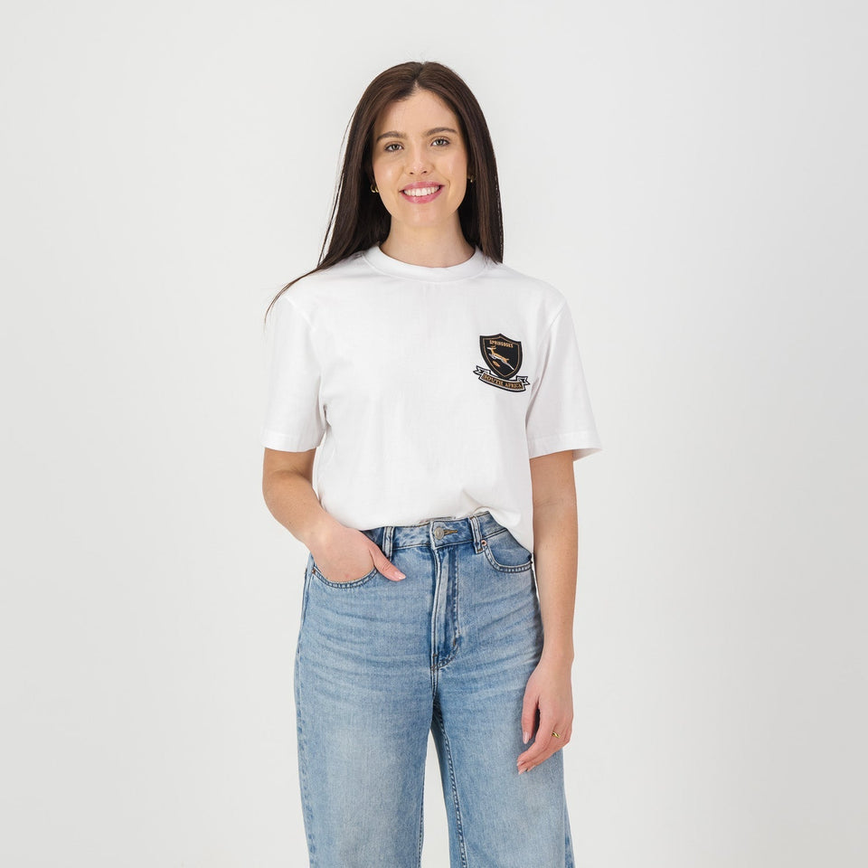 Springboks Shield Badge Regular Crew Tee - White