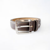 Springboks Single Contrast Stitch Belt-Dark Brown