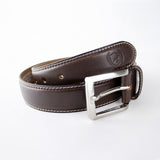 Springboks Single Contrast Stitch Belt-Dark Brown
