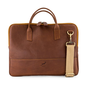 Springboks Slimline Laptop Case-Dark Brown