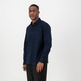 Springboks Tailored LS Oxford Shirt-Navy