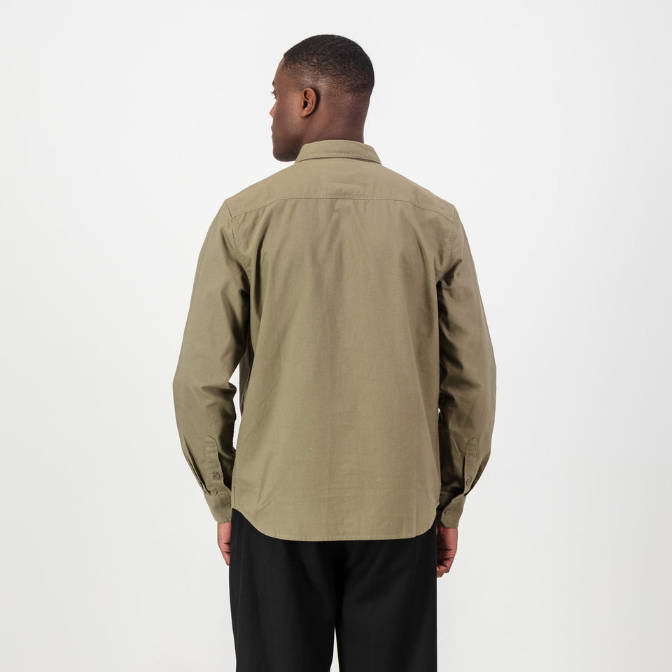 Springboks Tailored LS Oxford Shirt-Taupe