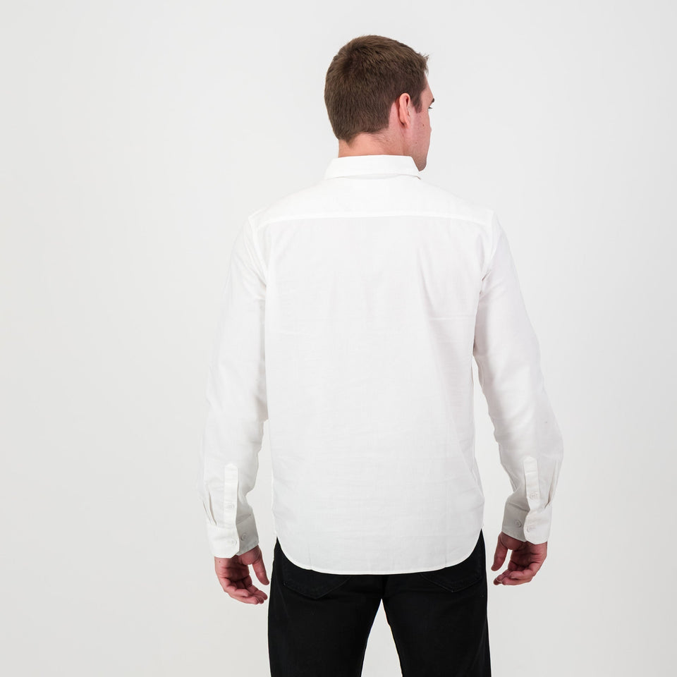Springboks Tailored LS Oxford Shirt-White