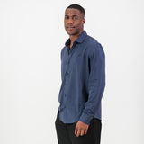 Springboks Tailored LS Shirt-Navy