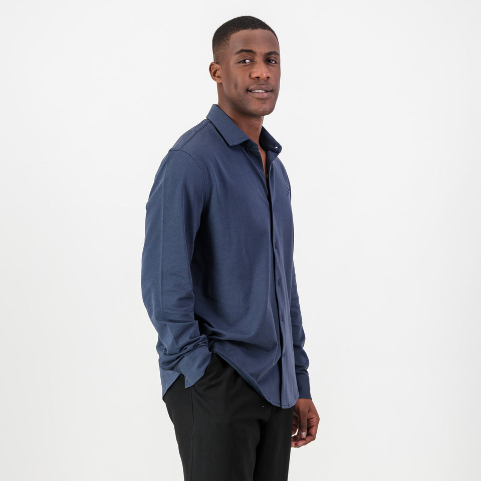 Springboks Tailored LS Shirt-Navy
