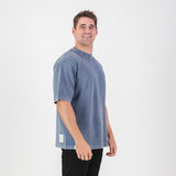 Stillknocks Acid Wash Boxy Crew Tee- Faded Denim