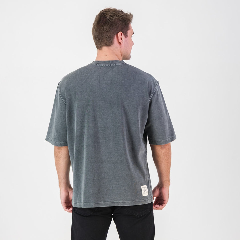 Stillknocks Acid Wash Boxy Crew Tee- Turb Grey