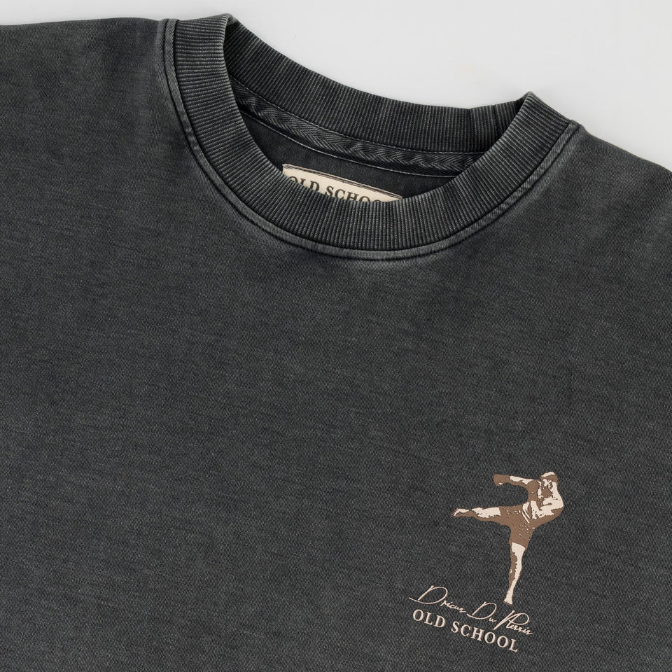 Stillknocks Acid Wash Boxy Crew Tee- Turb Grey