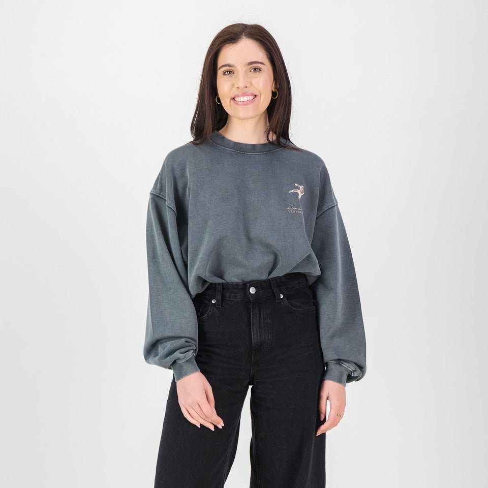 Stillknocks Acid Wash Crew Sweat- Turb Grey