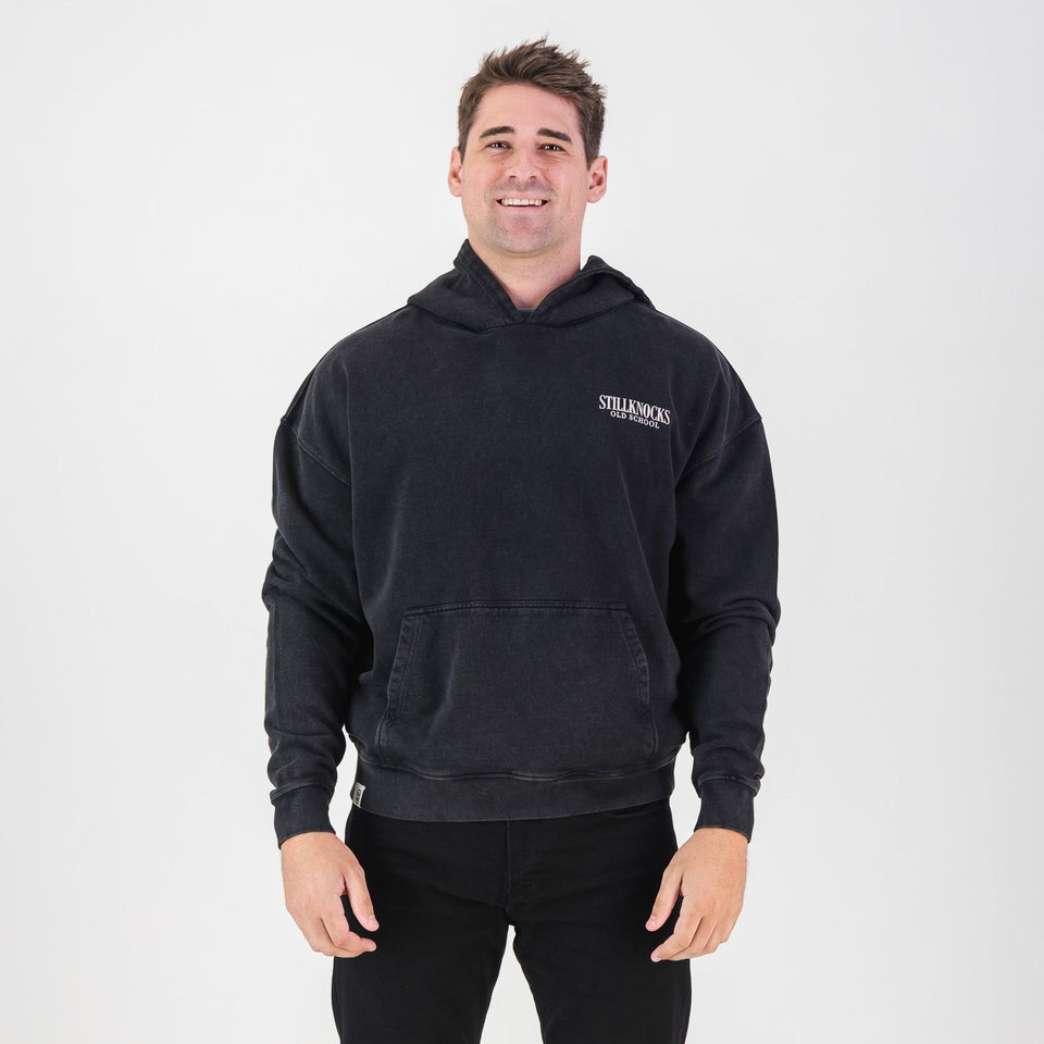 Stillknocks Acid Wash Hoodie Sweat- Black