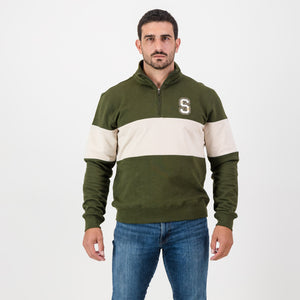 Stillknocks S Hoop Quarter Zip Sweat-Military Olive