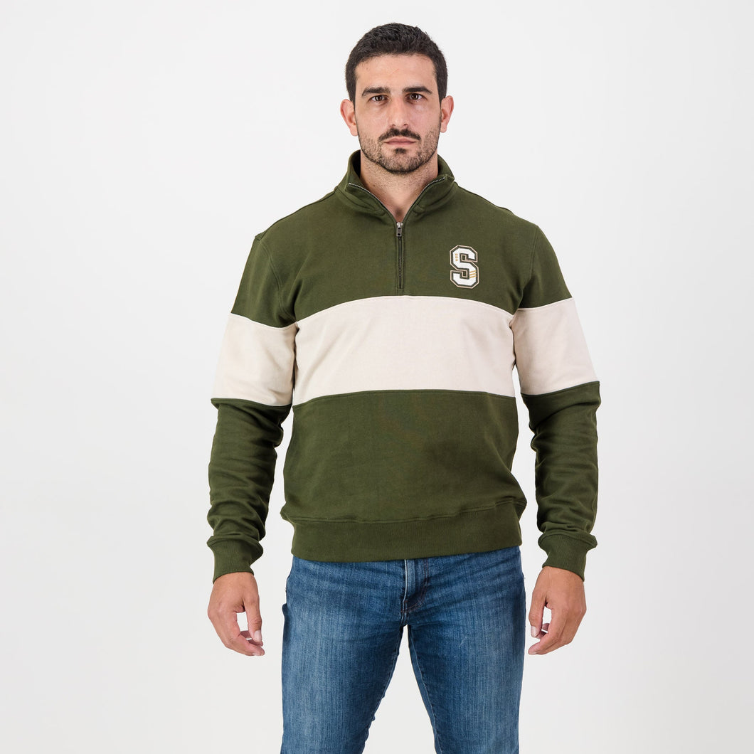 Stillknocks S Hoop Quarter Zip Sweat-Military Olive