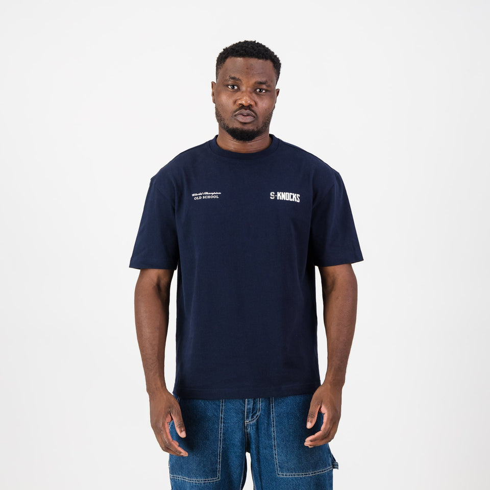 Stillknocks S-Knocks Boxy Crew Tee-Navy