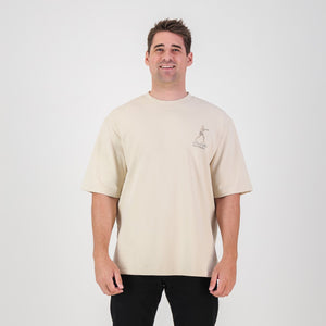 Stillknocks Small Logo Boxy Crew Tee- Ivory