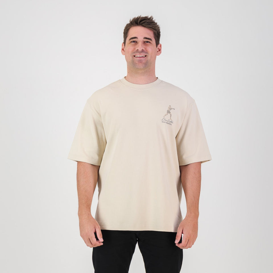 Stillknocks Small Logo Boxy Crew Tee- Ivory