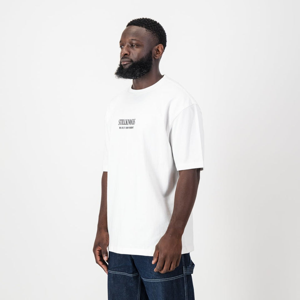 Stillknocks Graphic Boxy Crew Tee Old-White